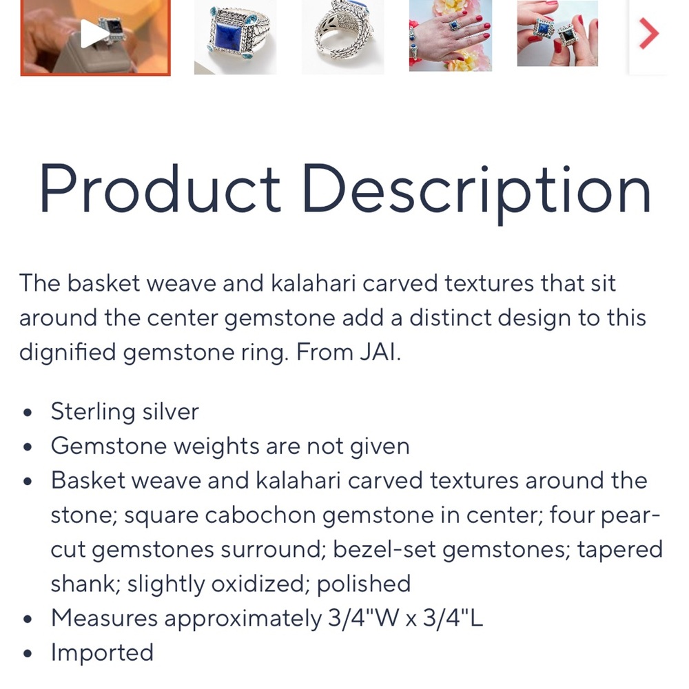 Silver And Blue Square Stone Ring - image 7